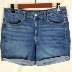 Old Navy High Rise WOW Jean Shorts Medium Wash Cuffed Womens Size 10 Denim
